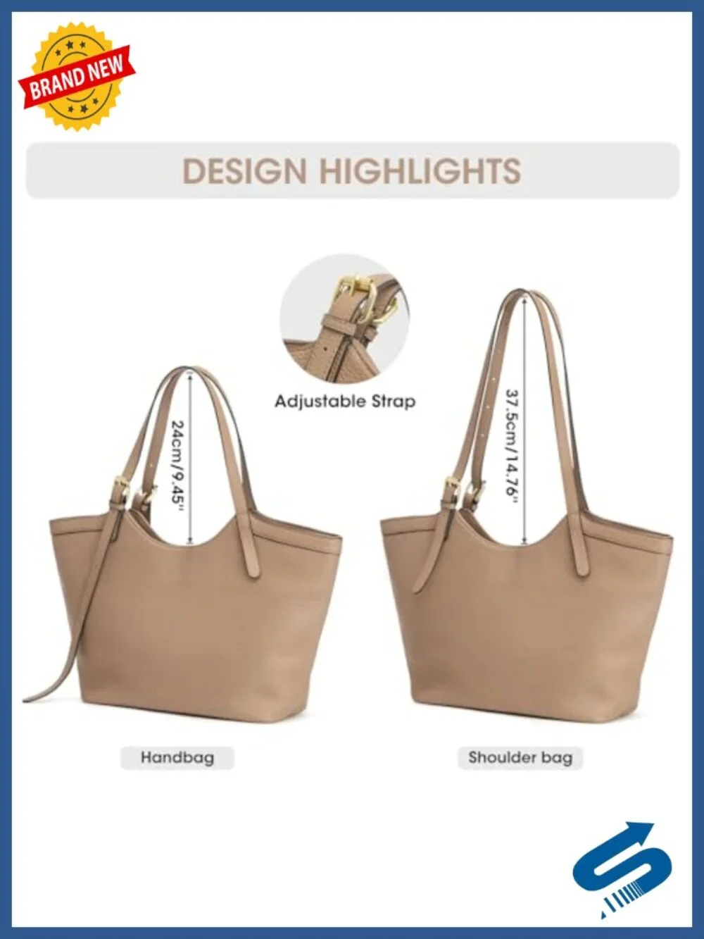 Genuine Leather Hobo Tote Handbag - Adjustable Strap, Spacious